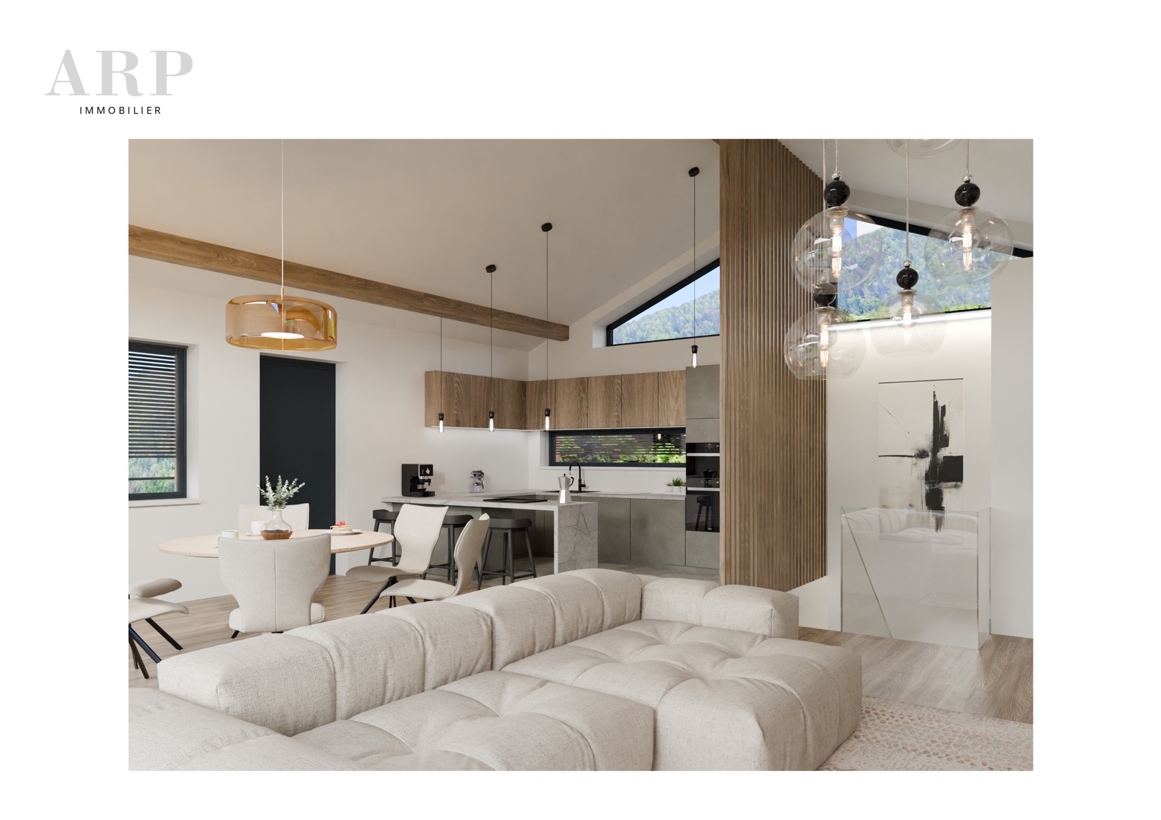 Cuisine ouverte contemporaine